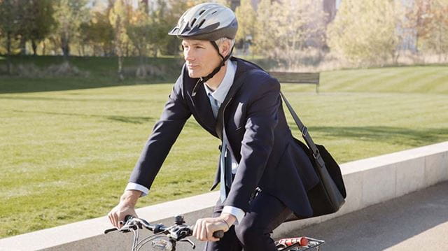 The new greener commute man on bike